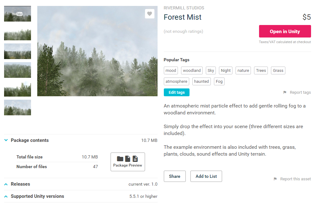 Forest Mist／アセットストア