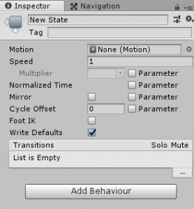 AnimatorController／State／Inspector